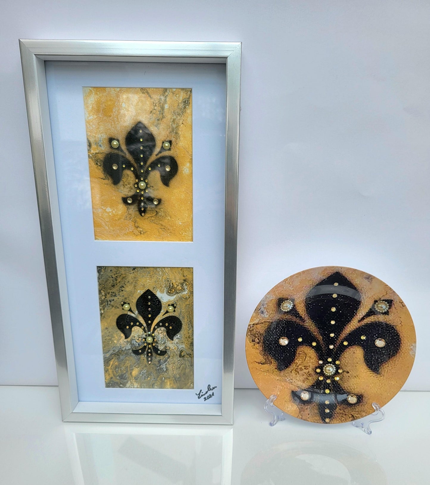 Teller "Fleur de Lis en noir"