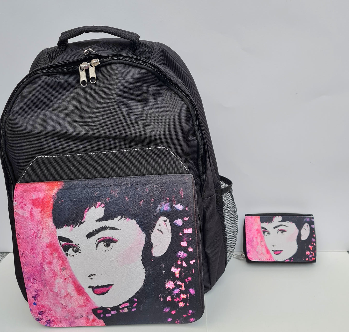 Rucksack "Multifunction" -Exklusivdesign von handgemaltem Bild "Audrey"